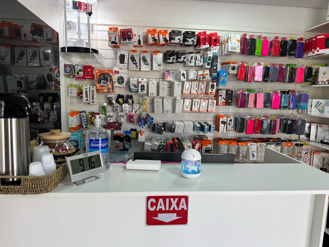 Vitrine com acessórios